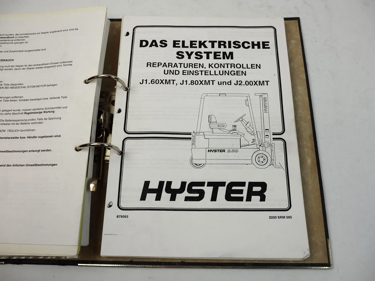 Hyster J 1.60 1.80 2.00 XMT Sitdrive D160 Betriebsanleitung Ersatzteilliste 1996