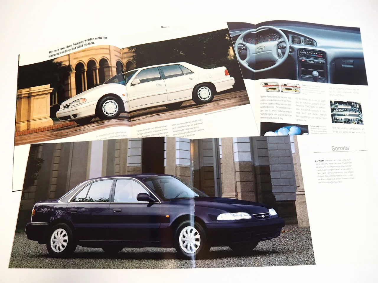Hyundai Sonata 3x Prospekt Technische Daten Ausstattung 1990er Jahre