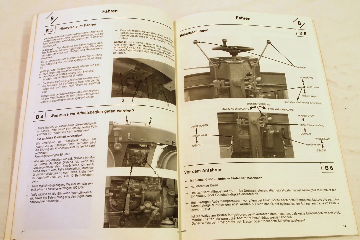 IBH Hamm HW90 Walze Betriebsanleitung Bedienung und Wartung 3/1980