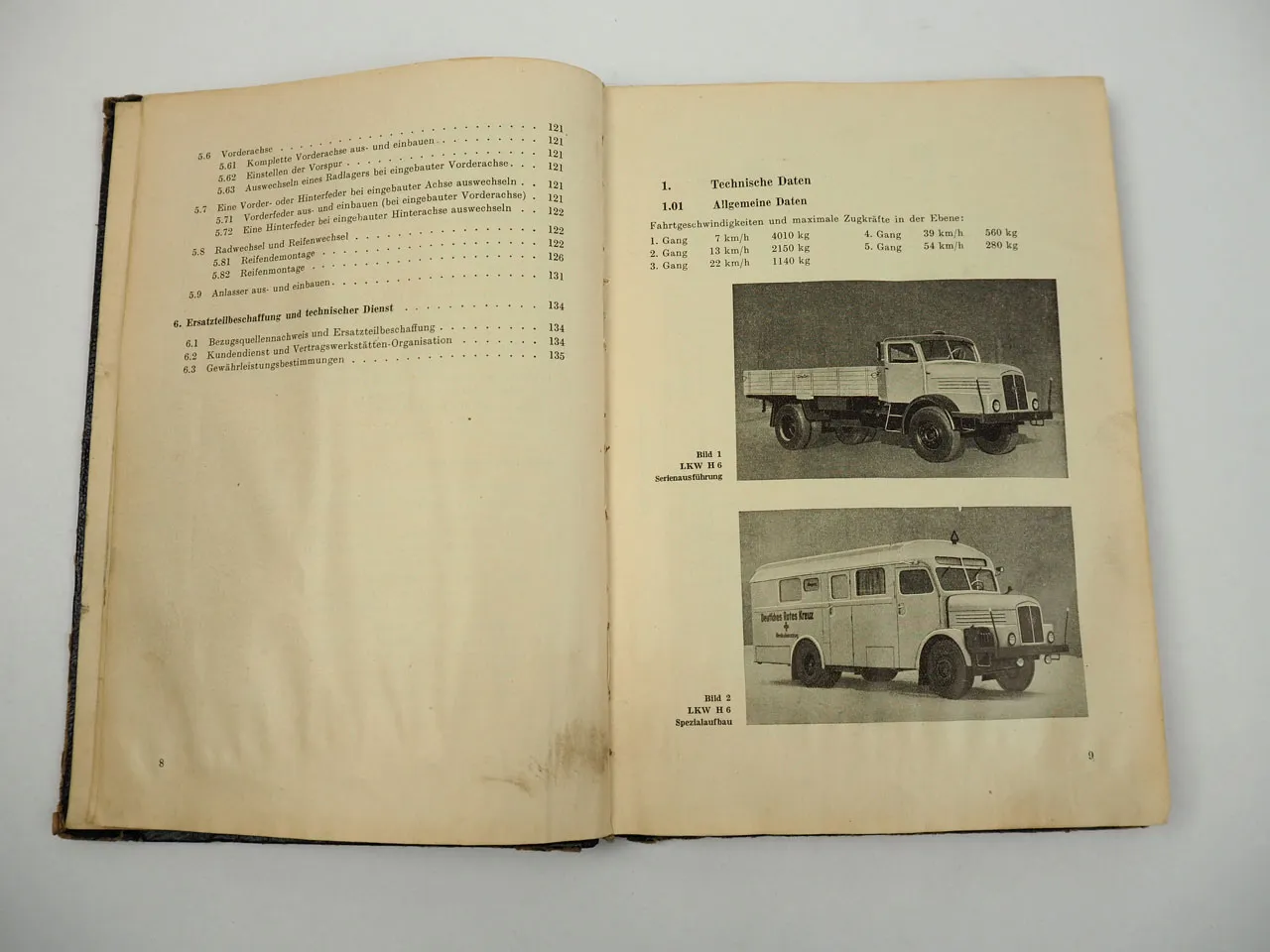 IFA H6 6t Diesel LKW Betriebsanleitung 1956 Ernst Grube Werdau