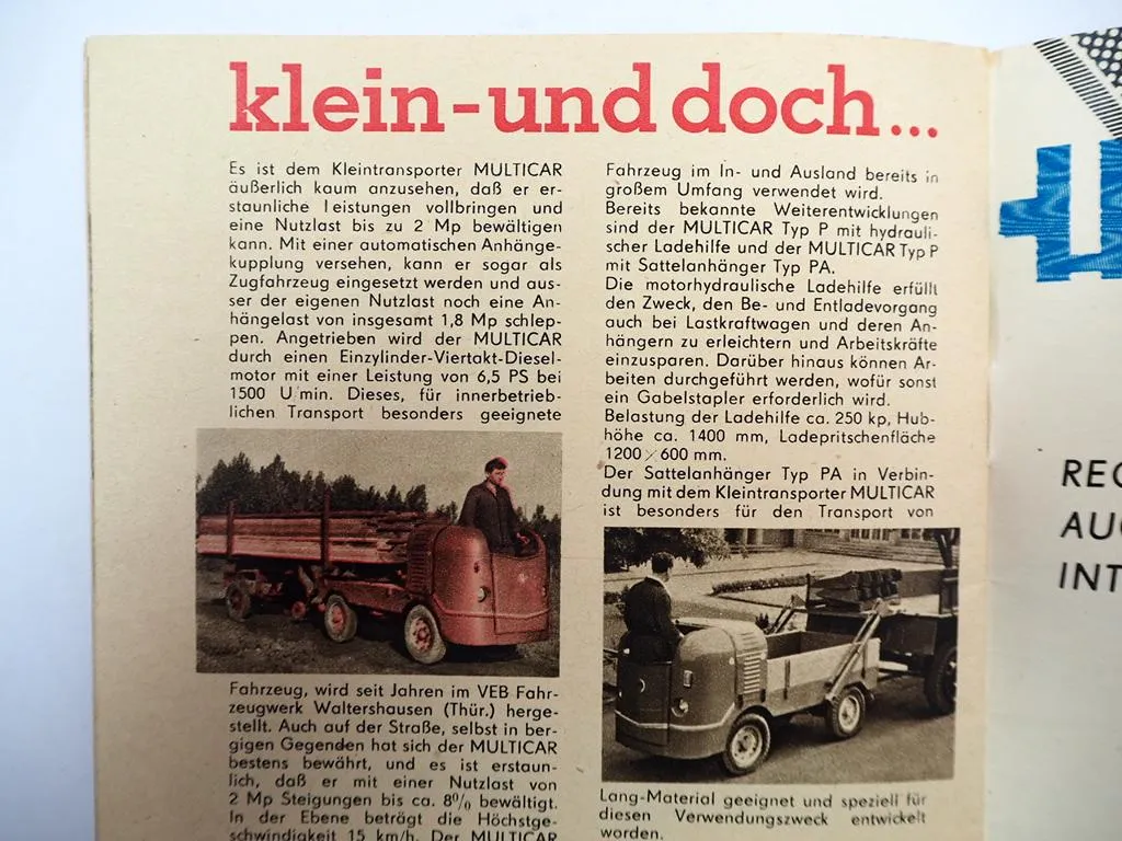 IFA Mobil Report MZ Robur Barkas Trabant S4000 Wartburg 312 Simson SR2 1962