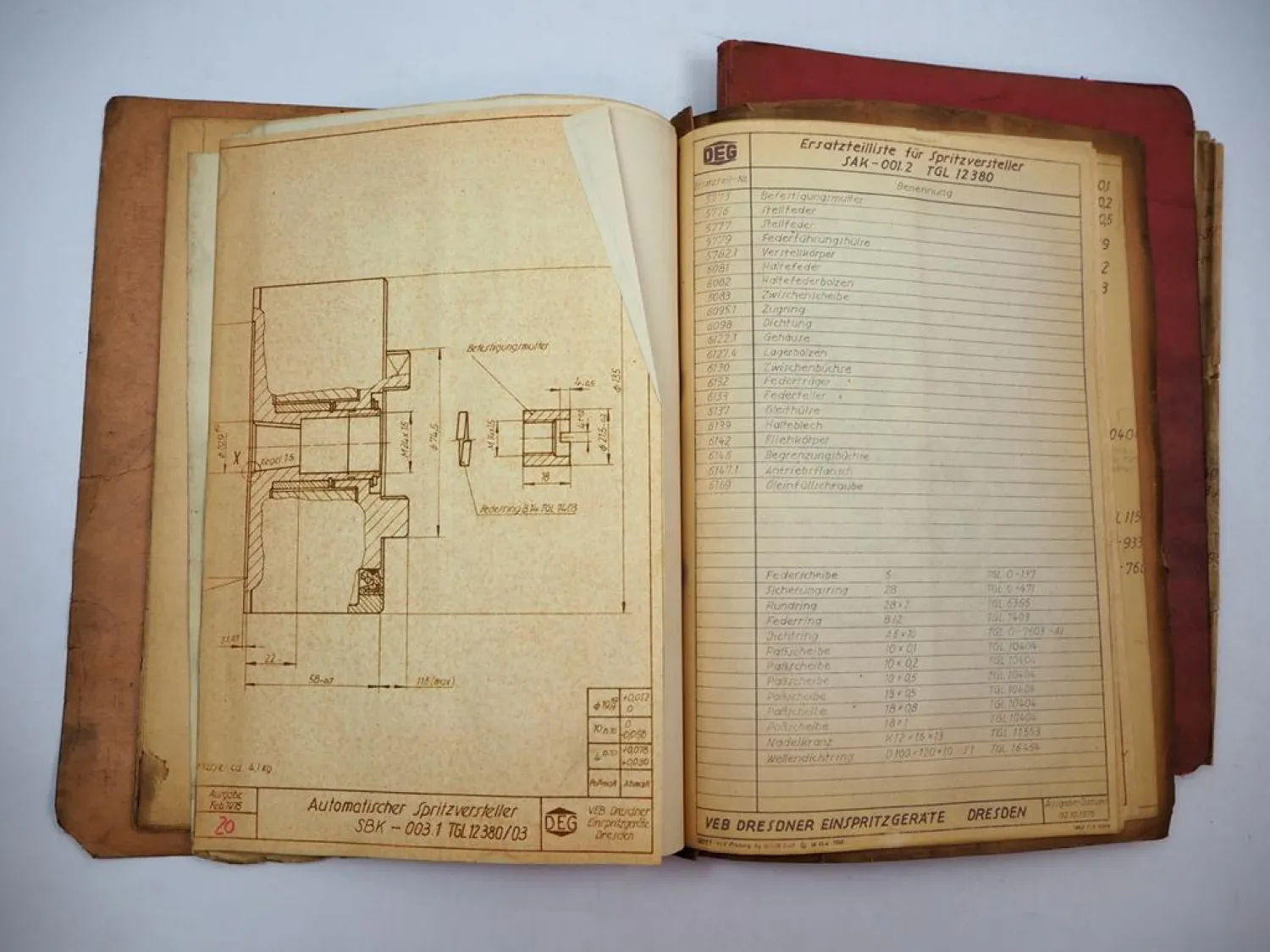 IFA Motoren Barkas Robur Einspritzpumpe Spritzversteller Ersatzteilliste Daten