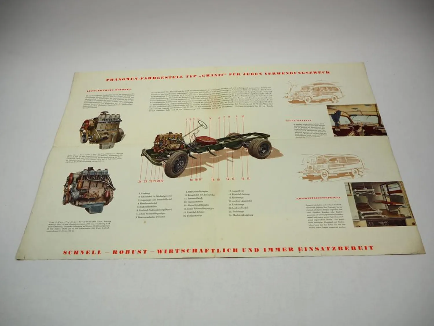 IFA Phänomen Granit Kraftfahrzeug LKW Prospekt Technische Daten 1953