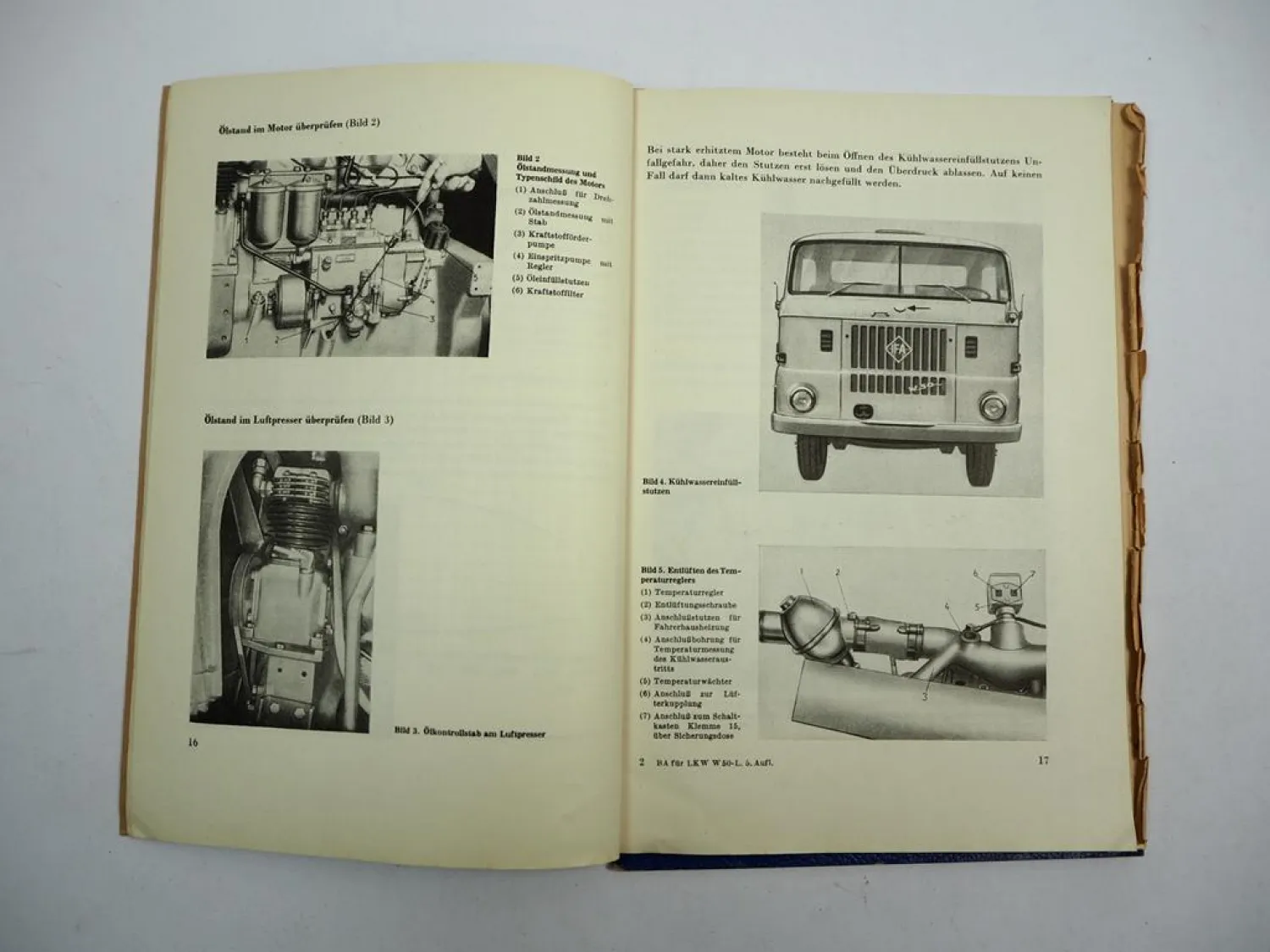 IFA W50 L L/K LA/K LA/Z Lastkraftwagen Kipper Betriebsanleitung Wartung 1969/74