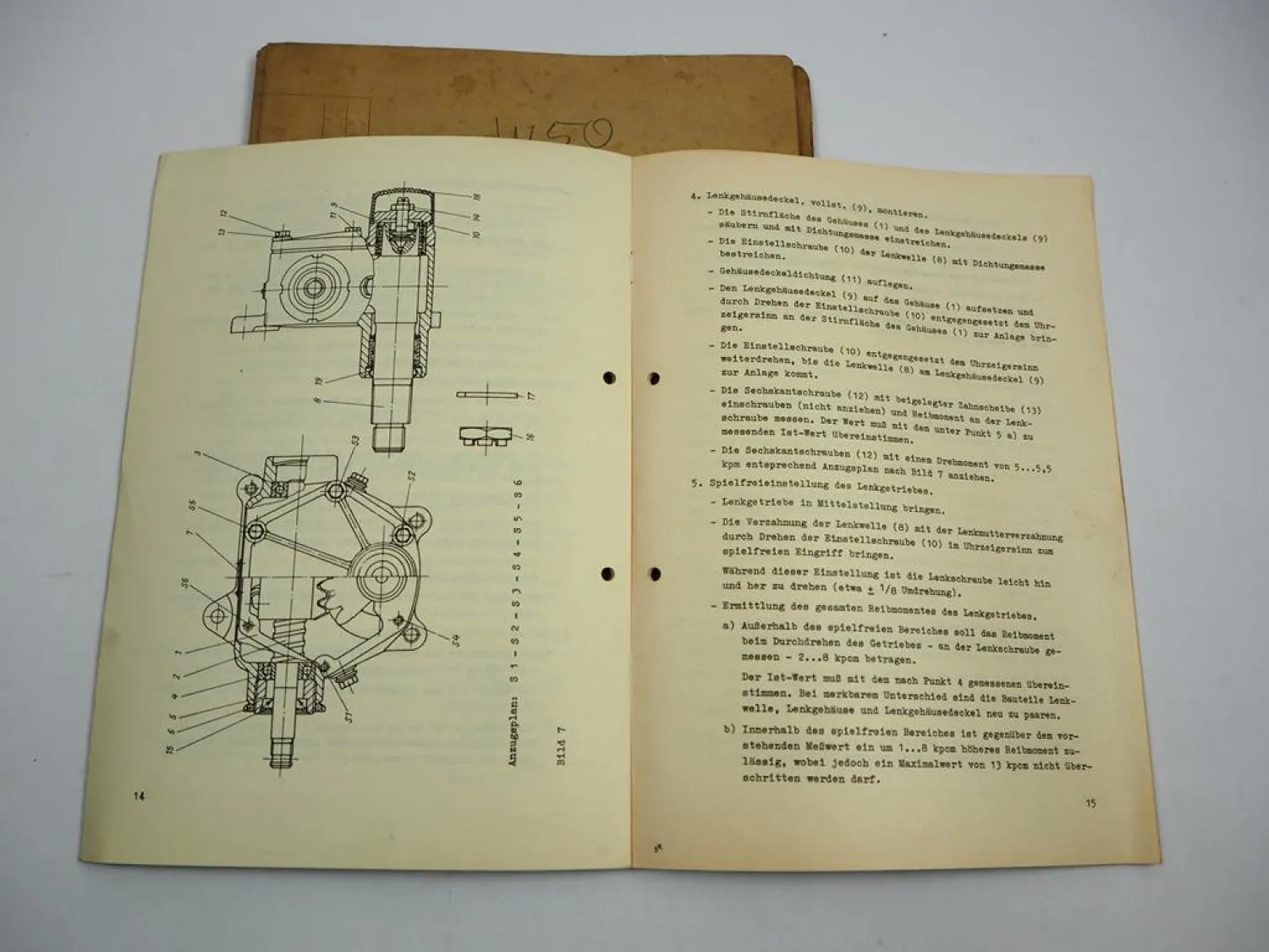 IFA W50 W50L Lastkraftwagen Kugelumlauflenkgetriebe K500 Werkstatthandbuch