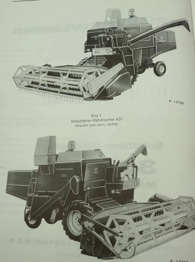 IHC 321 431 Mähdrescher Betriebsanleitung Bedienungsanleitung 1978