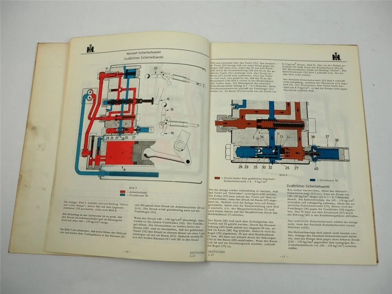 IHC 323 353 423 Regelhydraulik Werkstatthandbuch 1967 Reparaturanleitung