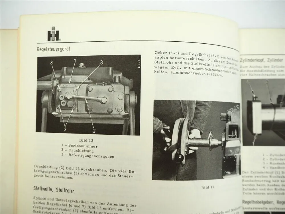 IHC 323 353 423 Regelhydraulik Werkstatthandbuch 1967 Reparaturanleitung