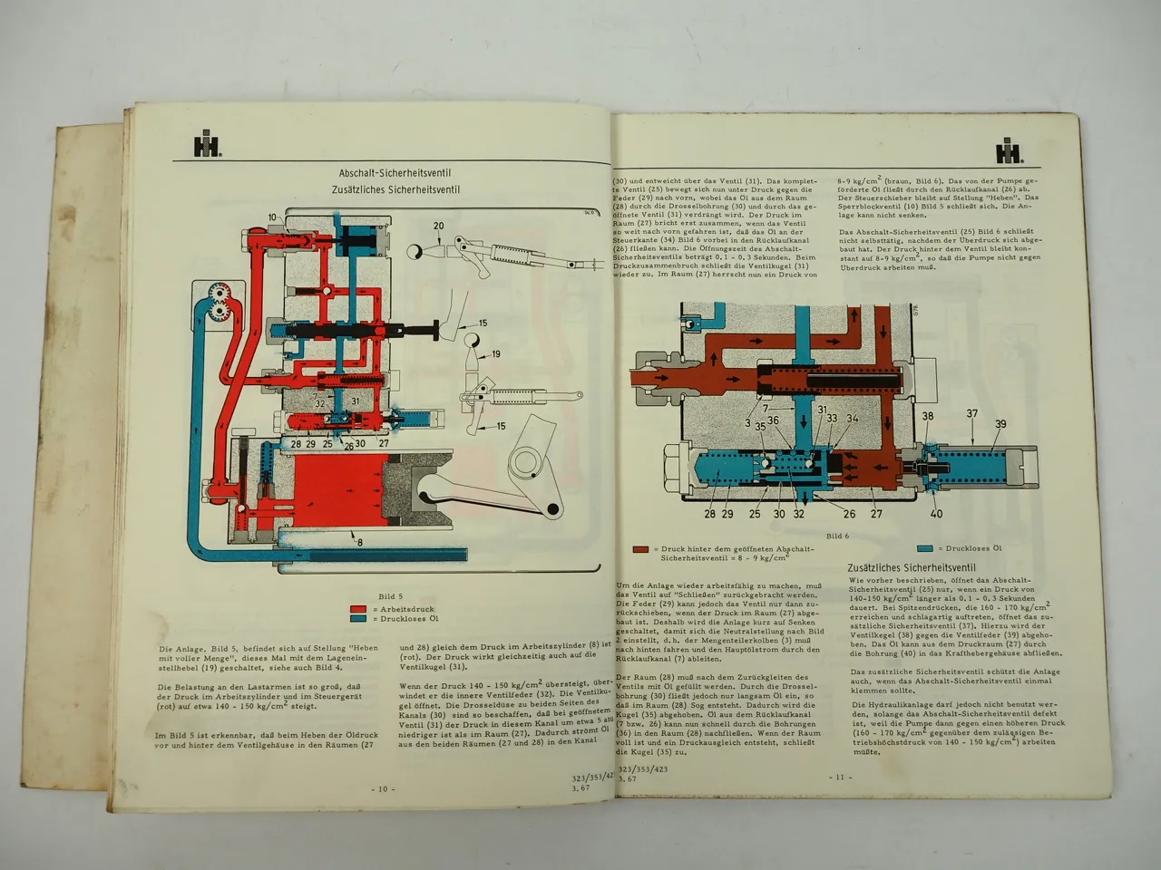 IHC 323 353 423 Regelhydraulik Werkstatthandbuch 1967 Reparaturanleitung