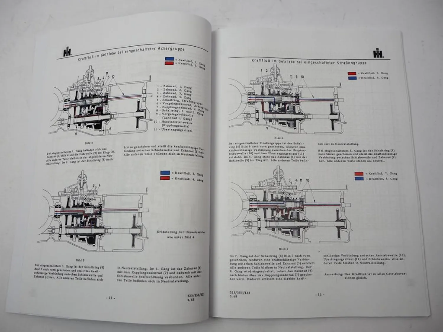 IHC 323 353 423 Werkstatthandbuch Getriebe Instandsetzung