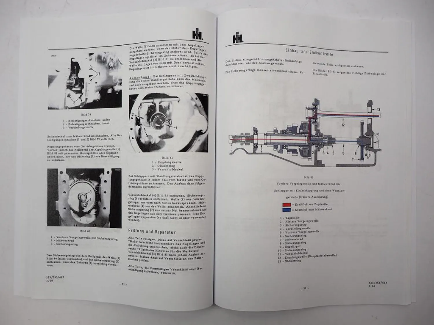 IHC 323 353 423 Werkstatthandbuch Getriebe Instandsetzung