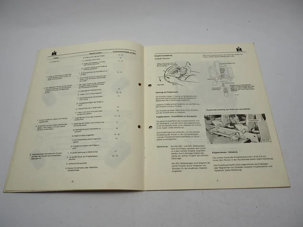 IHC 422 430 440 Universalknüpfer in IHC Ballenpressen Einsatz Wartung 1972