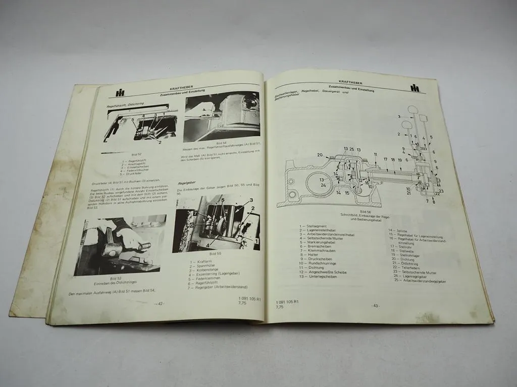 IHC 433 533 633 Dieselschlepper Regelhydraulik Werkstatthandbuch Reparatur 1975