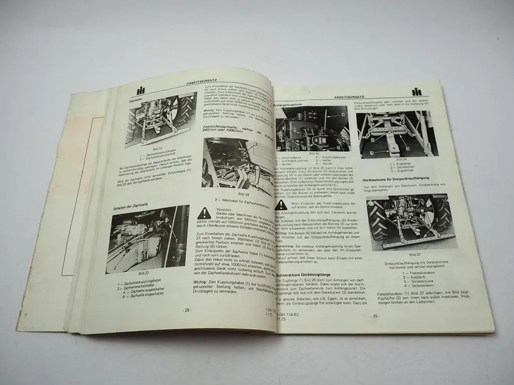 IHC 433 533 633 Schlepper Betriebsanleitung Bedienungsanleitung 1975