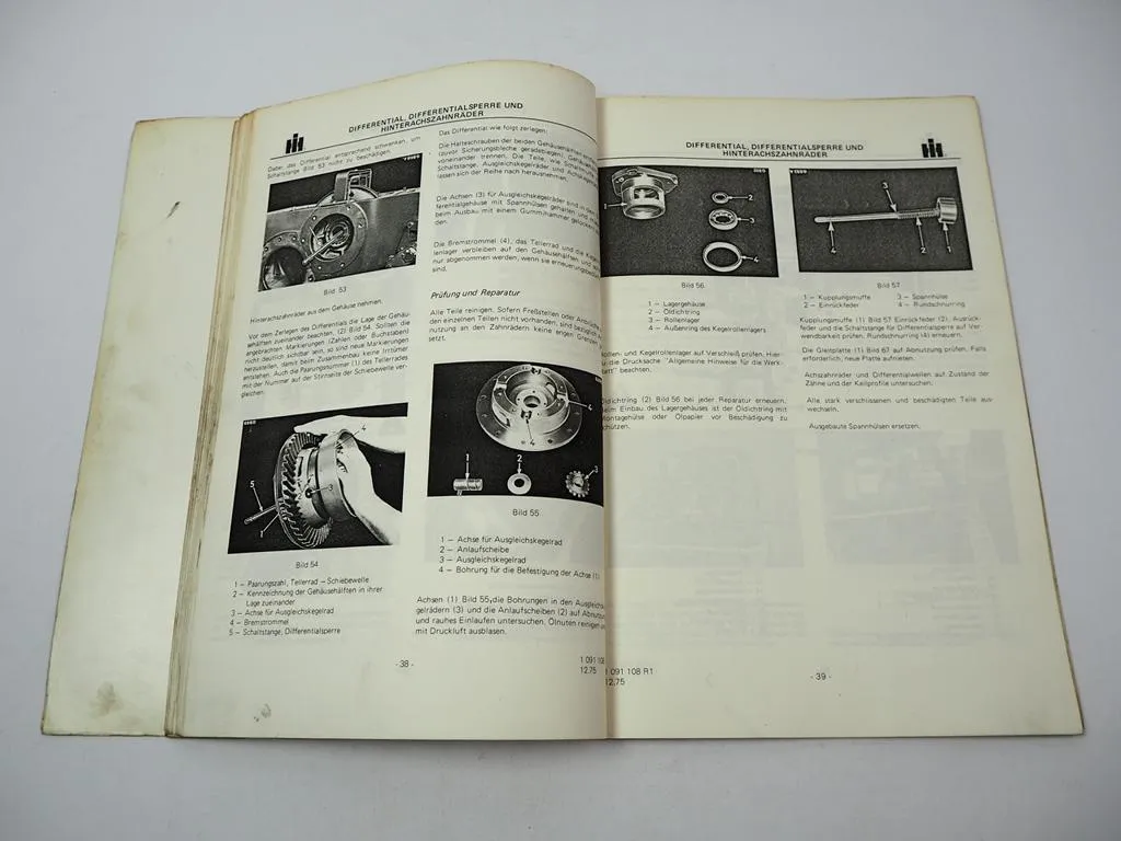 IHC 433 533 633 V + E Version Getriebe Werkstatthandbuch Reparaturanleitung 1975