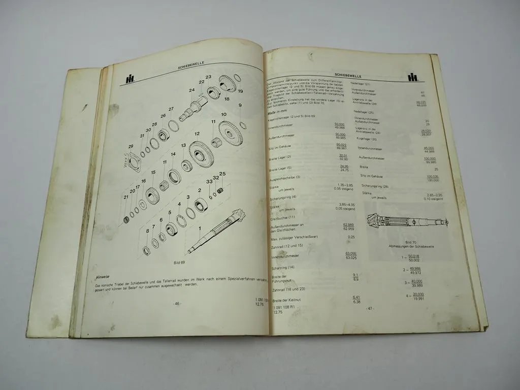 IHC 433 533 633 V + E Version Getriebe Werkstatthandbuch Reparaturanleitung 1975