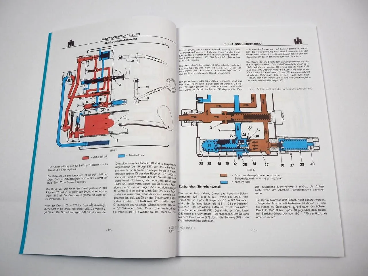 IHC 433 533 633 Werkstatthandbuch Regelhydraulik 1975