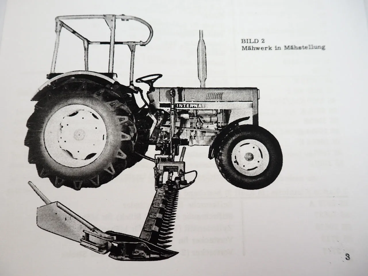 IHC 433 - 633 323 383 423 453 Betriebsanleitung Ersatzteilliste Rasspe Mähwerk