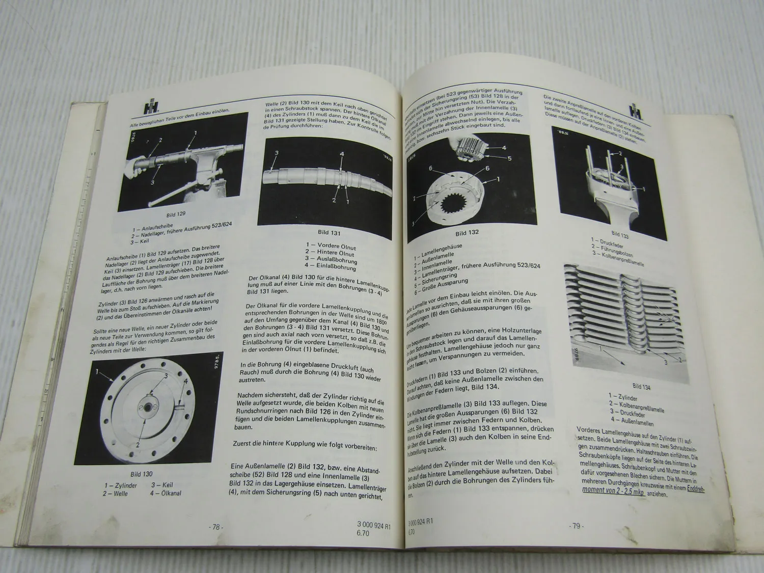 IHC 523 624 724 Getriebe Baggerlader 3654 Werkstatthandbuch Reparatur 1970
