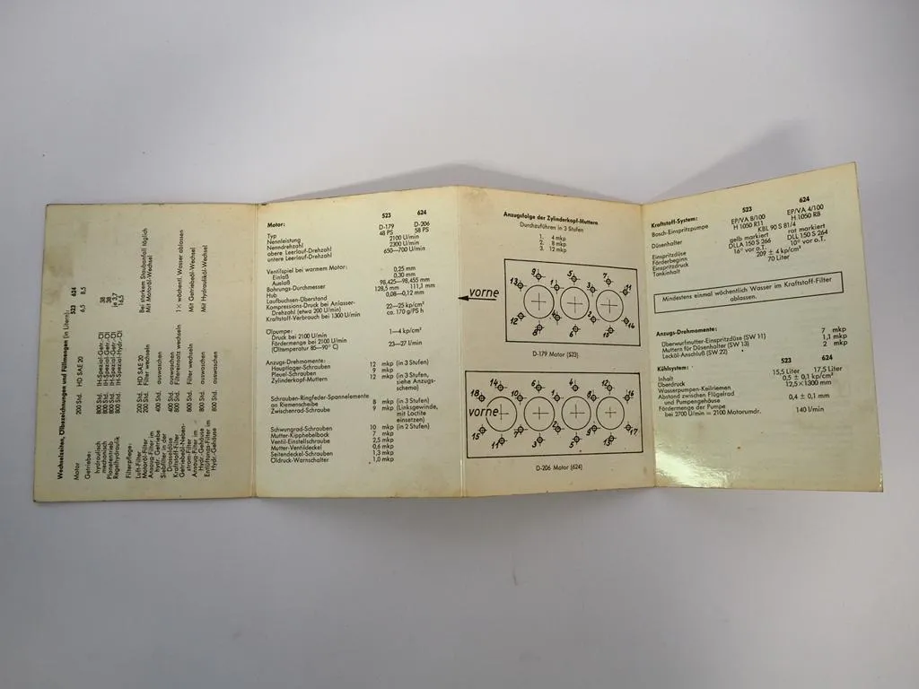 IHC 523 624 Technische Daten Ackerschlepper Mc Cormick 1966