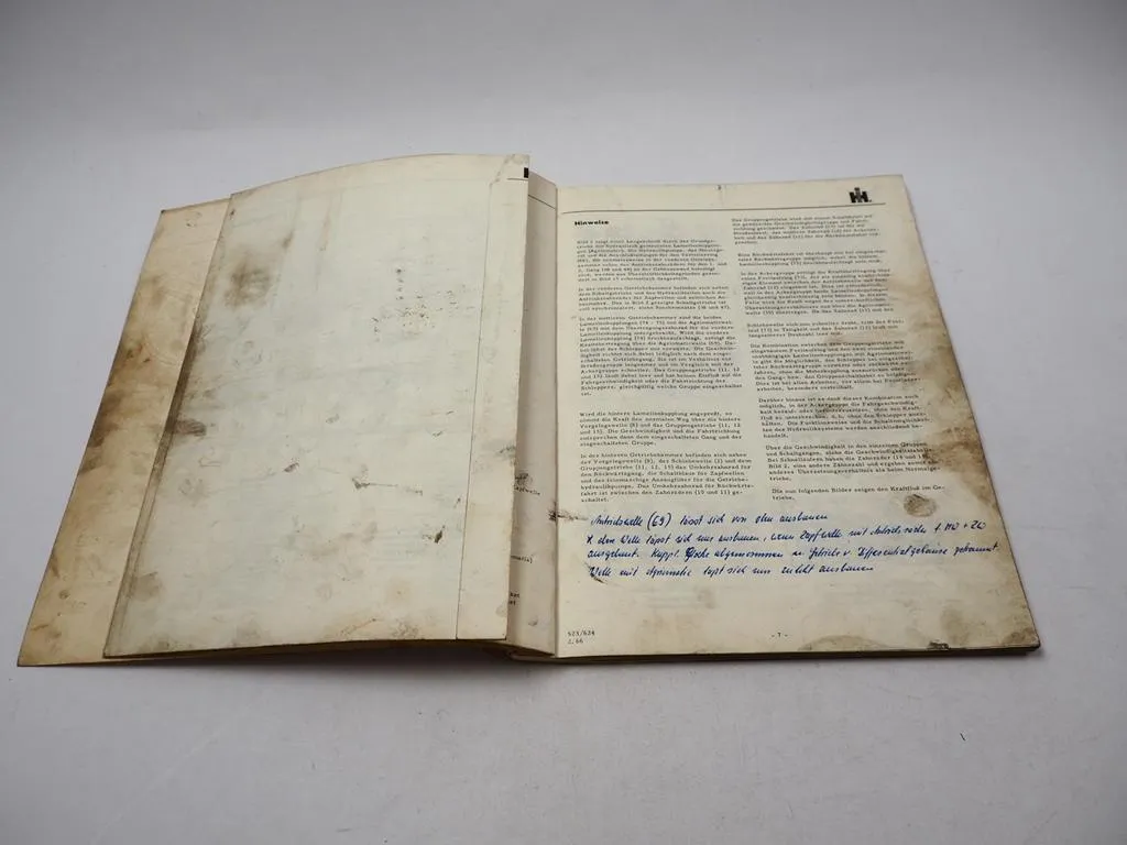 IHC 523 IHC 624 Werkstatthandbuch Getriebe 1966 Reparaturanleitung