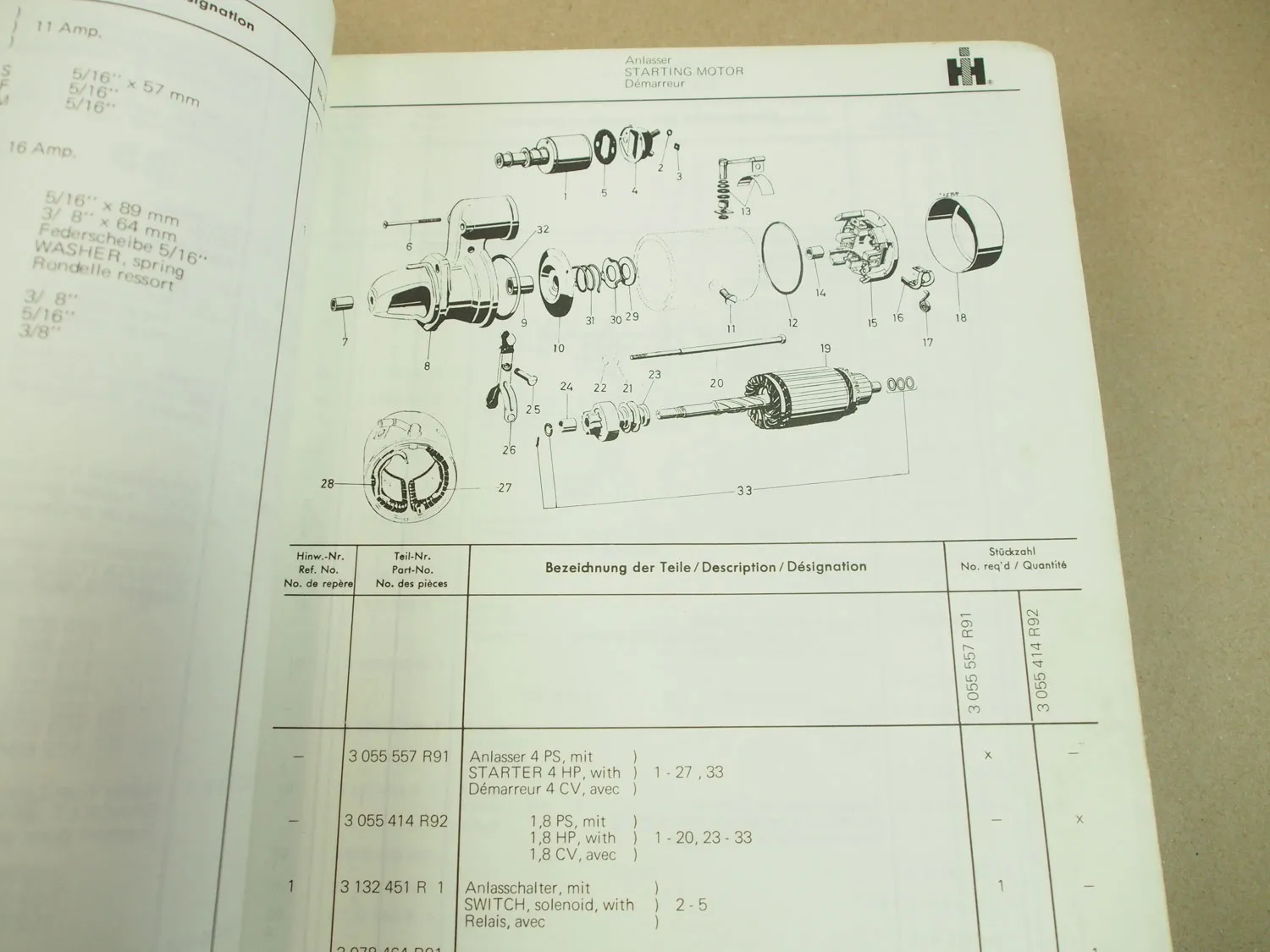 IHC 553 654 724 824 Traktoren Ersatzteilliste Parts Catalog Tractors 3/1972