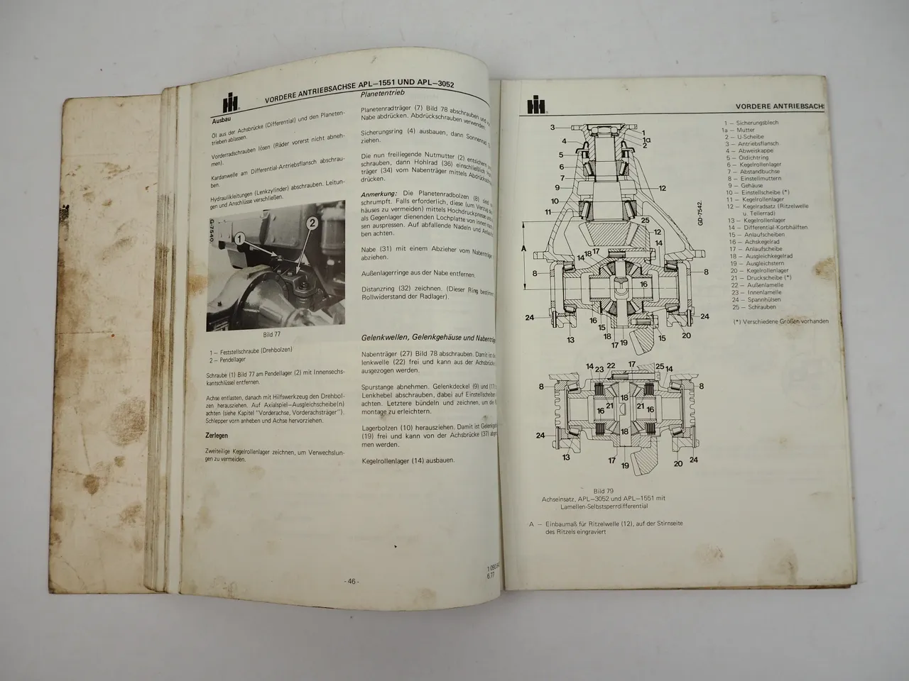 IHC 554 644 744 844 844S Fahrgestell Werkstatthandbuch Reparaturanleitung 1977