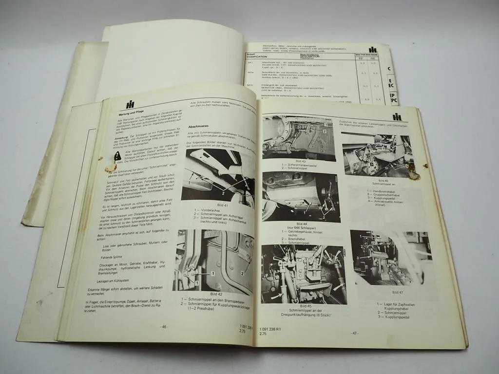 IHC 644 744 844 844S Schlepper Betriebsanleitung 1975 + Richtzeitenliste 1977