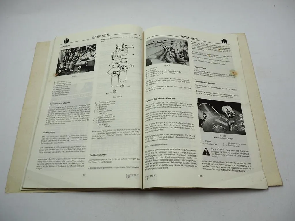 IHC 743XL 745XL 844XL Traktor Betriebsanleitung Bedienungsanleitung 1982