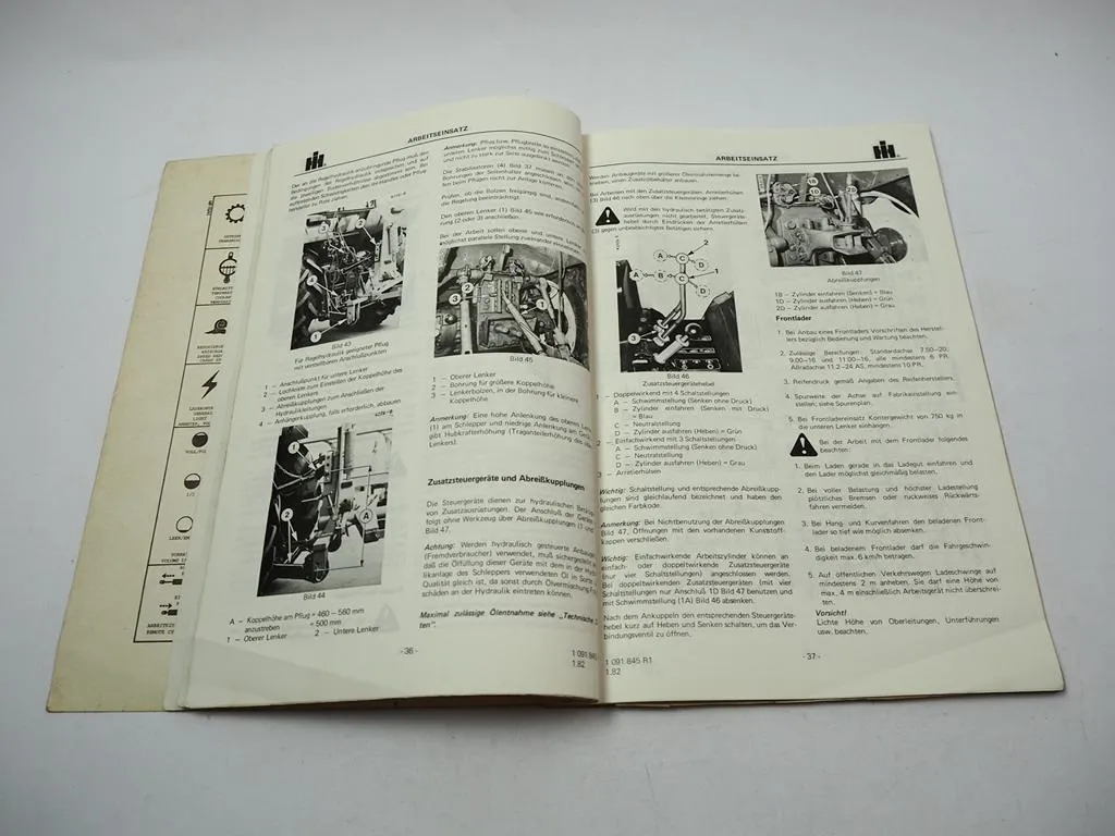 IHC 743XL 745XL 844XL Traktor Betriebsanleitung Bedienungsanleitung 1982