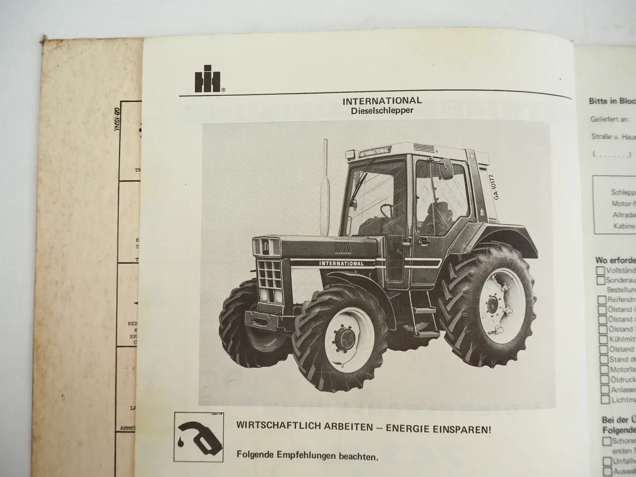 IHC 743XL 745XL 844XL Traktor Betriebsanleitung Wartung 1981