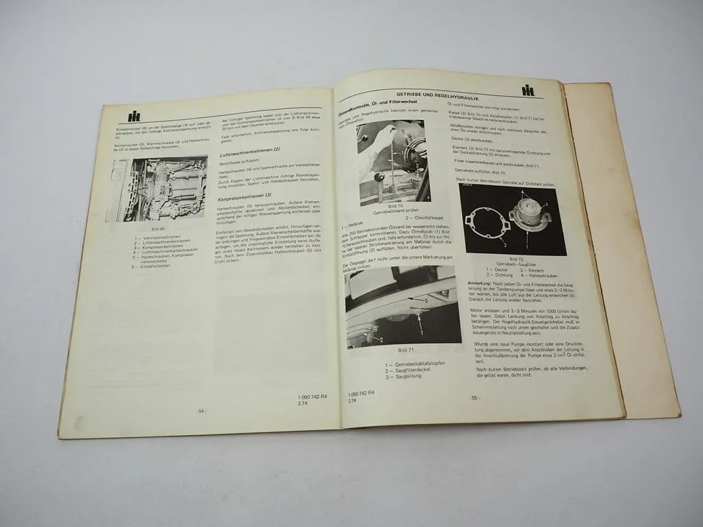IHC 946 1046 1246 Dieselschlepper Betriebsanleitung Bedienung Wartung 1974