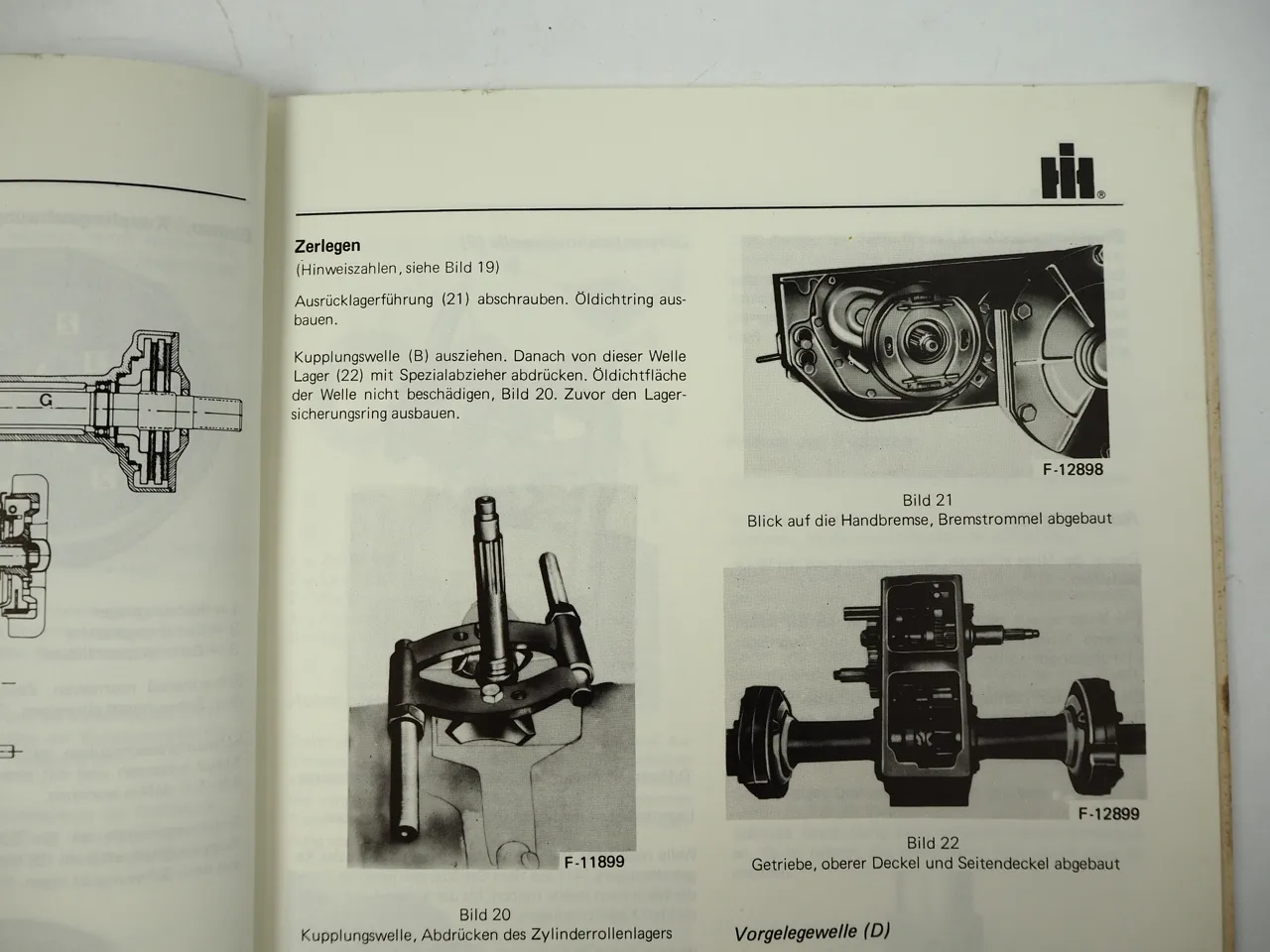 IHC 953 Mähdrescher Getriebe Werkstatthandbuch Reparturanleitung 1982