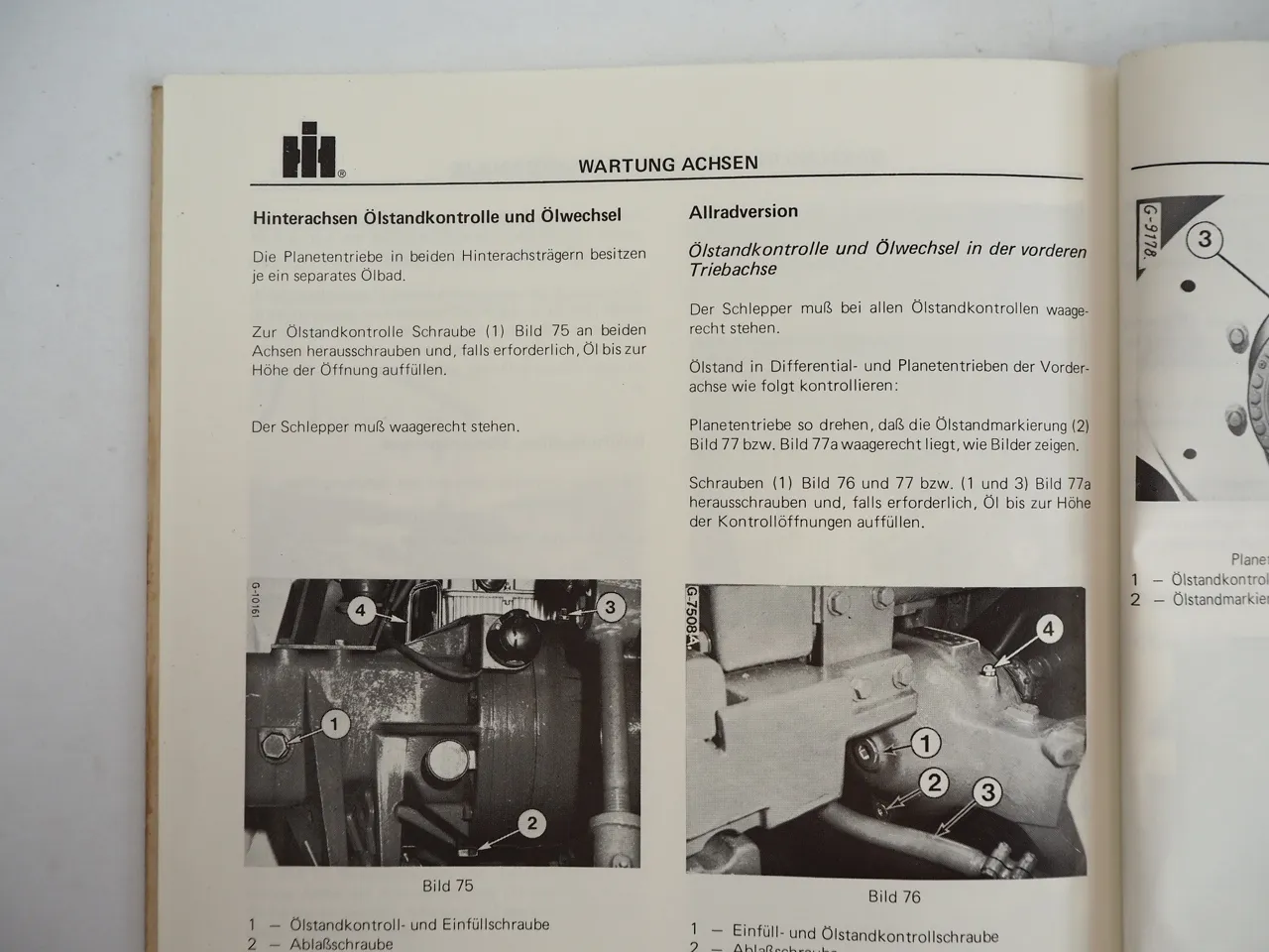 IHC 955XL 1055XL Schlepper Betriebsanleitung 1981 + Richtzeitenliste 1978