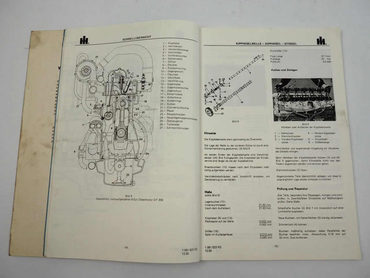 IHC D-155 179 206 239 246 268 310 358 bis DT-402 Motor Werkstatthandbuch 1980