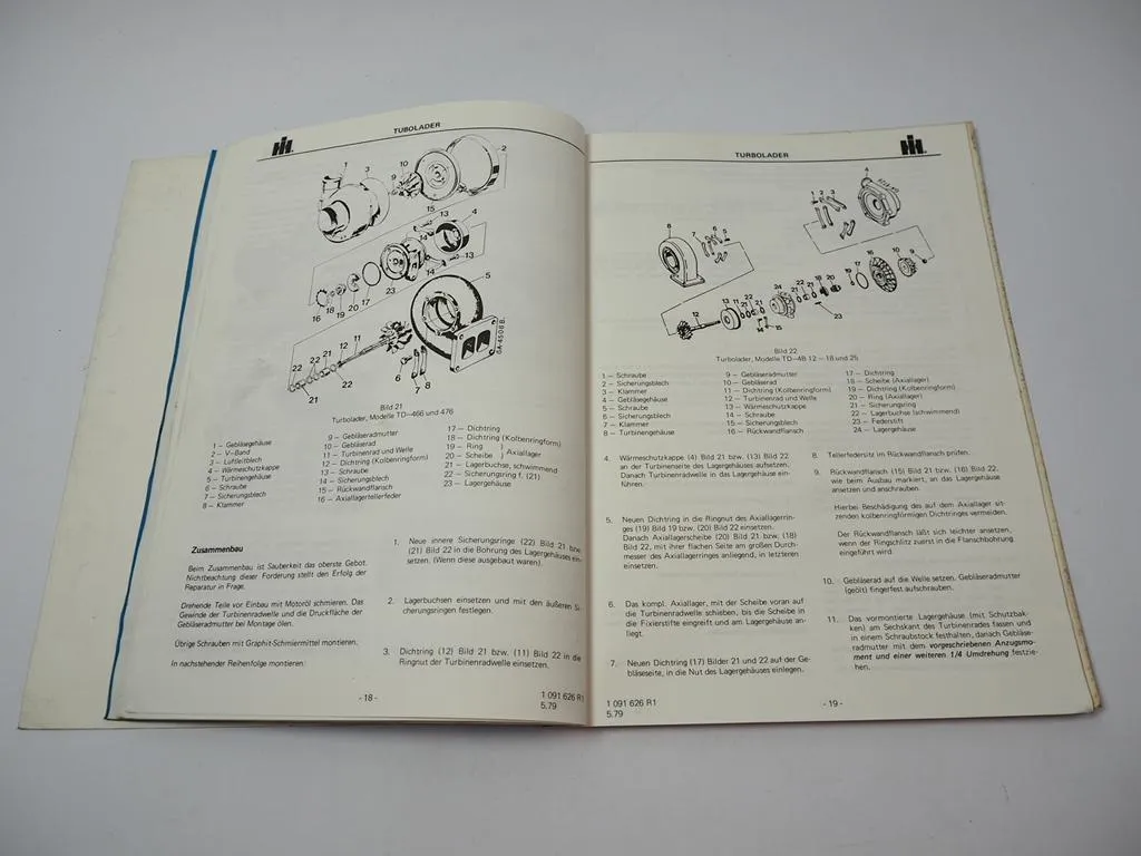 IHC DT 358 402 Dieselmotoren Werkstatthandbuch 1979 für Schlepper 1255 1455