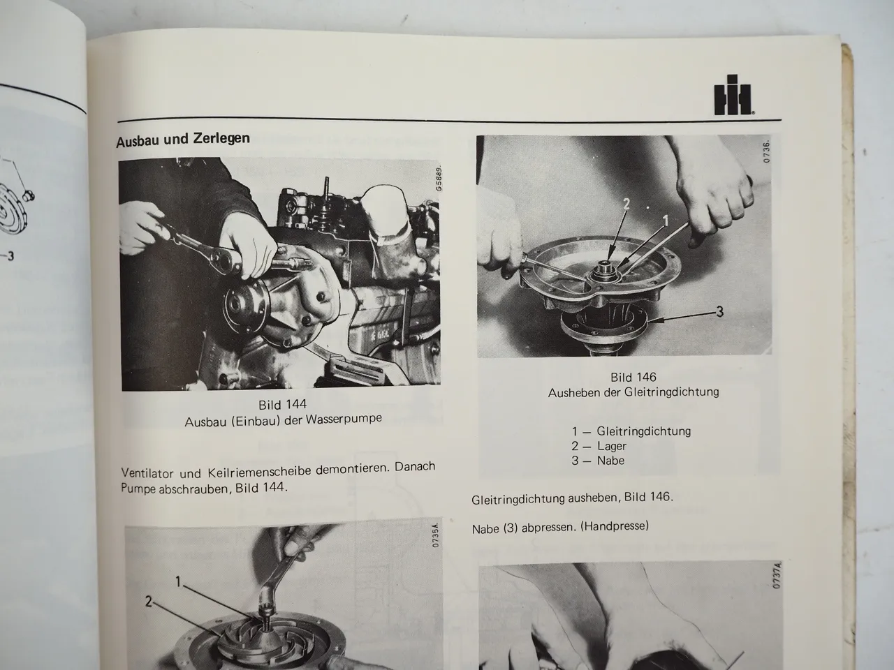 IHC DT-358 Motor für Schlepper IHC 955 1055 H65 530A 1246 Werkstatthandbuch 1974