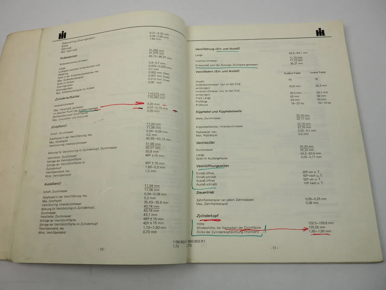 IHC DVT 573 B 8 Zyl. Dieselmotor Werkstatthandbuch Reparaturanleitung 1973