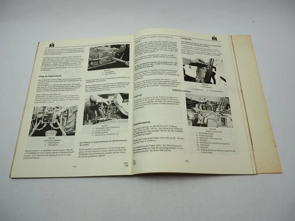 IHC Mc Cormick 323 Schlepper Bedienungsanleitung Betriebsanleitung 1969