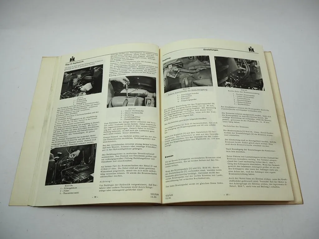 IHC Mc Cormick 523 624 Schlepper Betriebsanleitung Bedienungsanleitung 1966