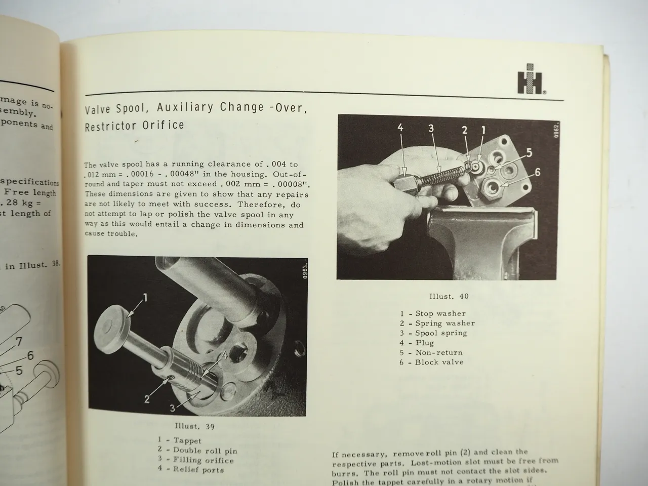 IHC Mc Cormick 523 624 Tractor Hydraulic Draft Control Service Manual 1967