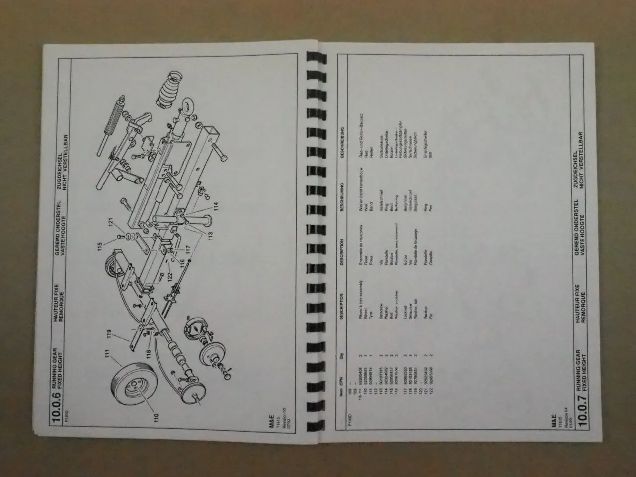 Ingersoll Rand P180 Kompressor Bedienungsanleitung Ersatzteilliste 1994