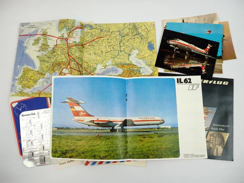 Interflug Fluggesellschaft der DDR Werbemappe TU134 IL18 IL62 Flugzeuge 1975