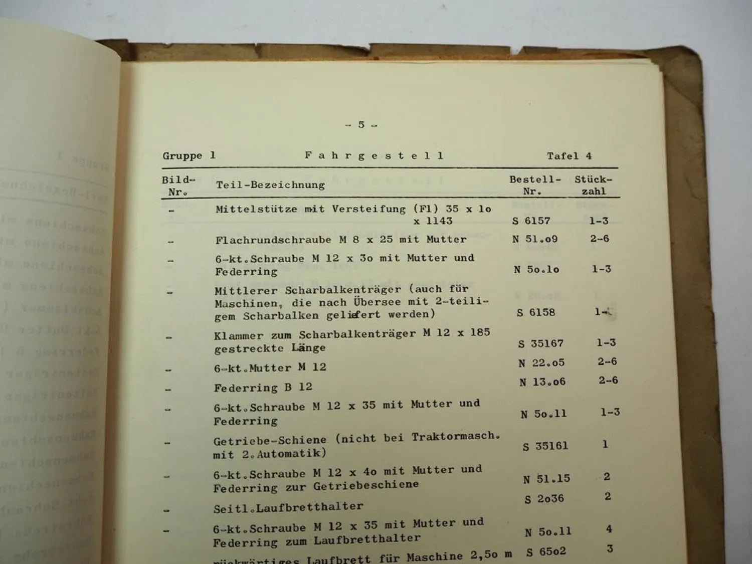 Isaria Super Universal Drillmaschine 2,5 - 4 m Ersatzteilliste 12/1959