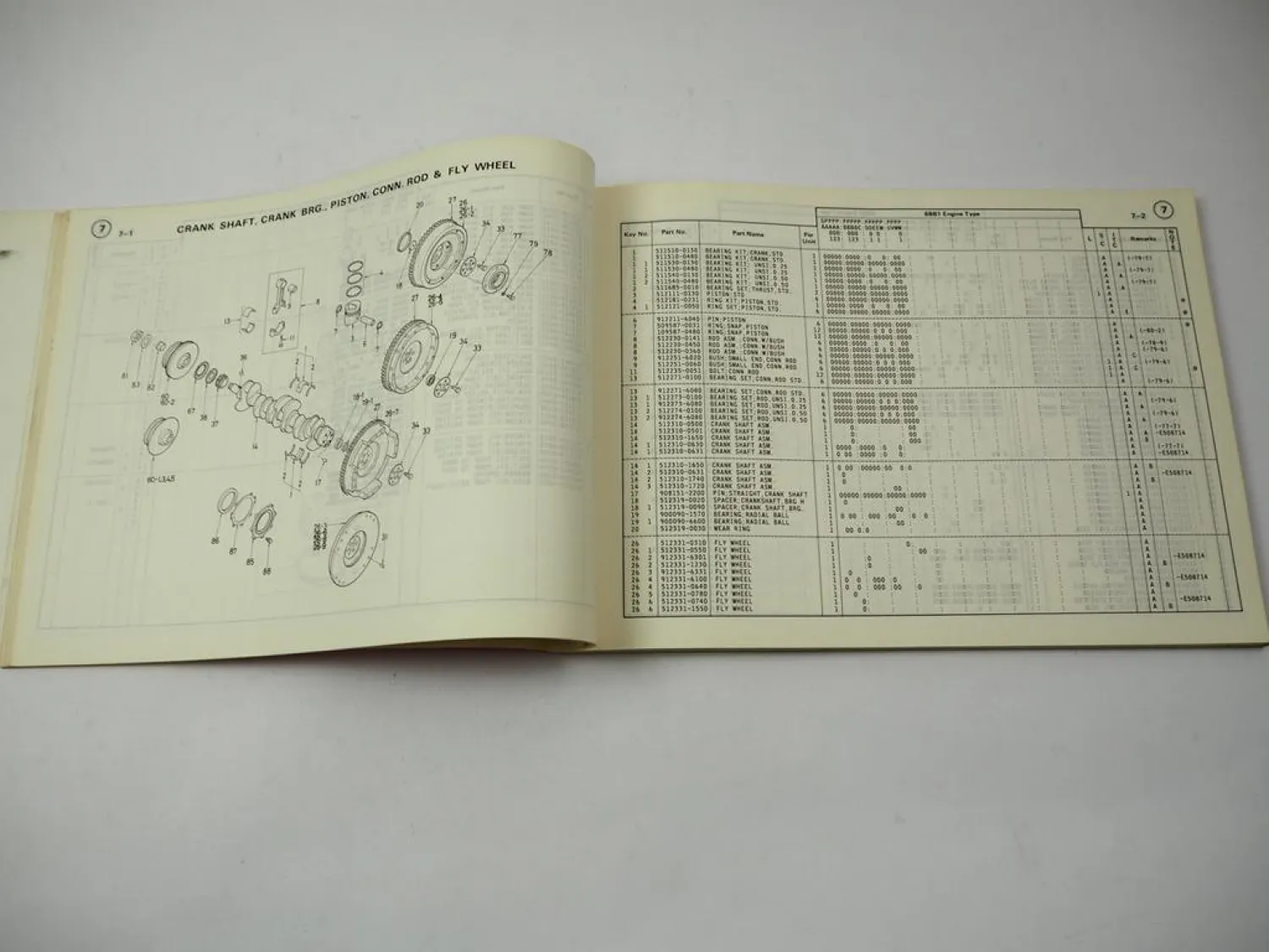 ISUZU 6BB1 Diesel Engine for Toyo Fork Lift Trucks Parts Ersatzteilliste 1984