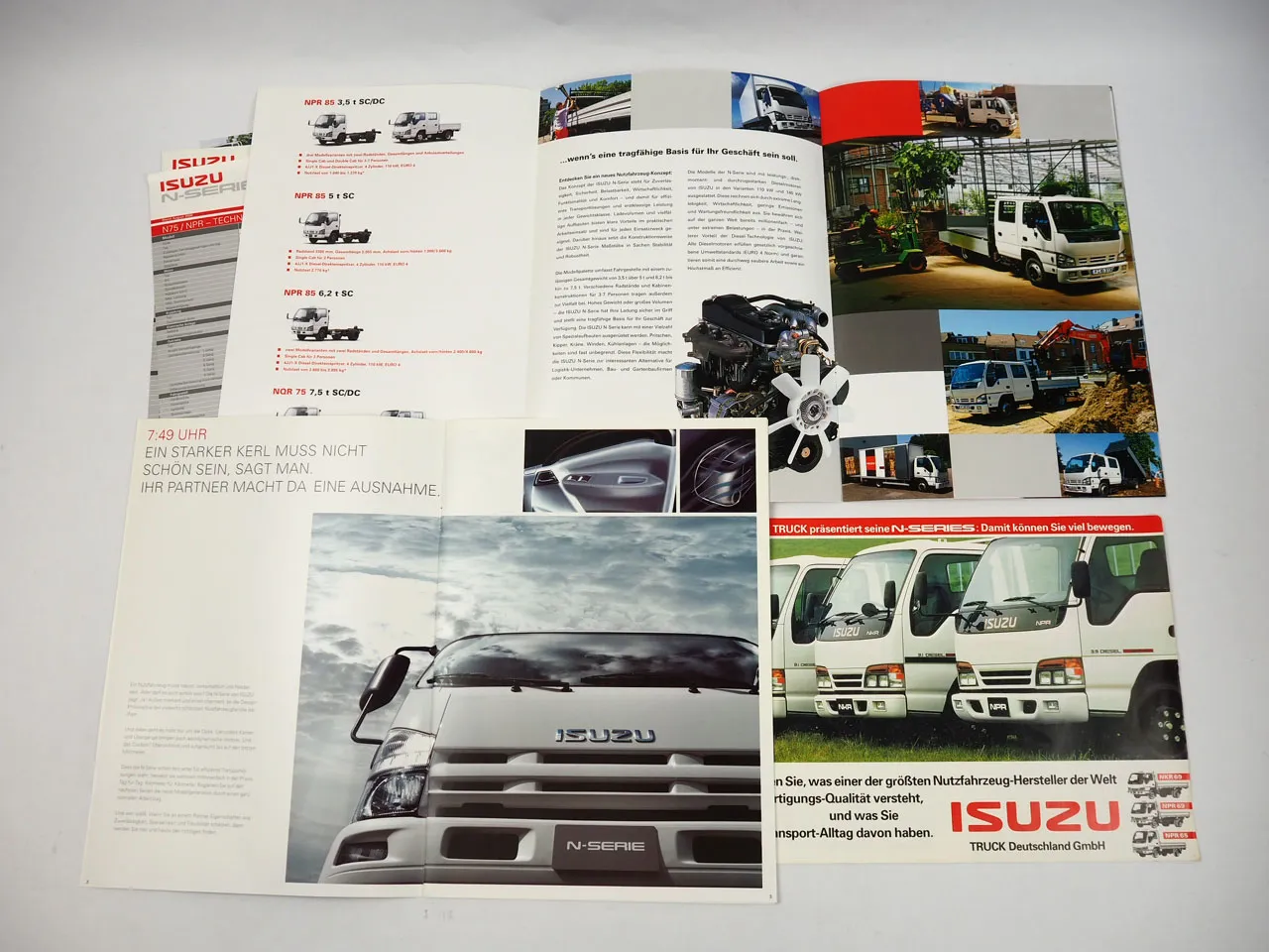 Isuzu N Serie LKW Truck 3x Prospekt 4x Technische Daten 1990/2000er Jahre