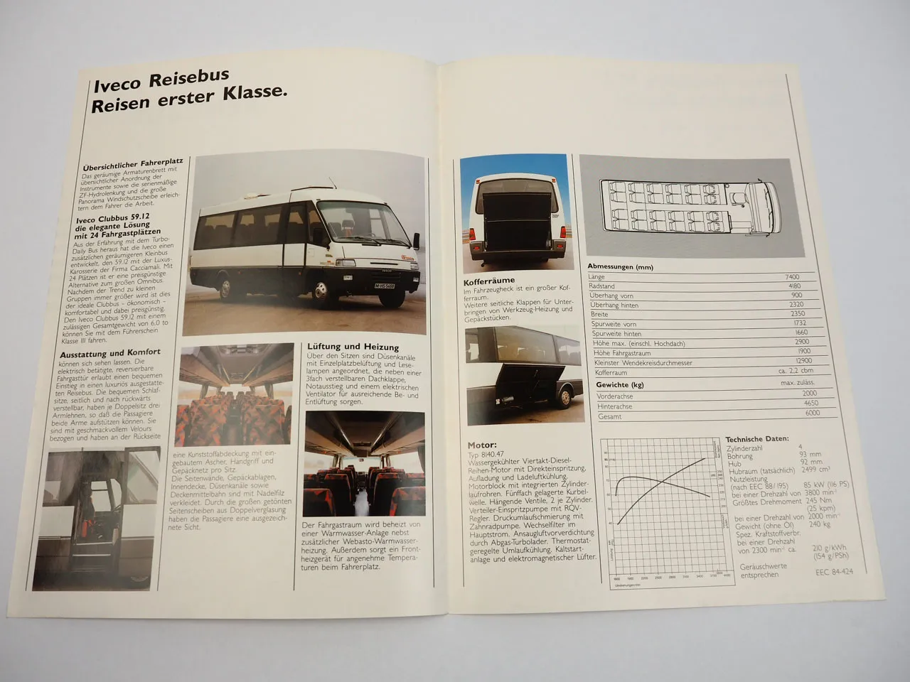 Iveco A59.12 TurboDaily Kleinbus 6 t 24 Sitze Cacciamali Prospekt 1980er Jahre