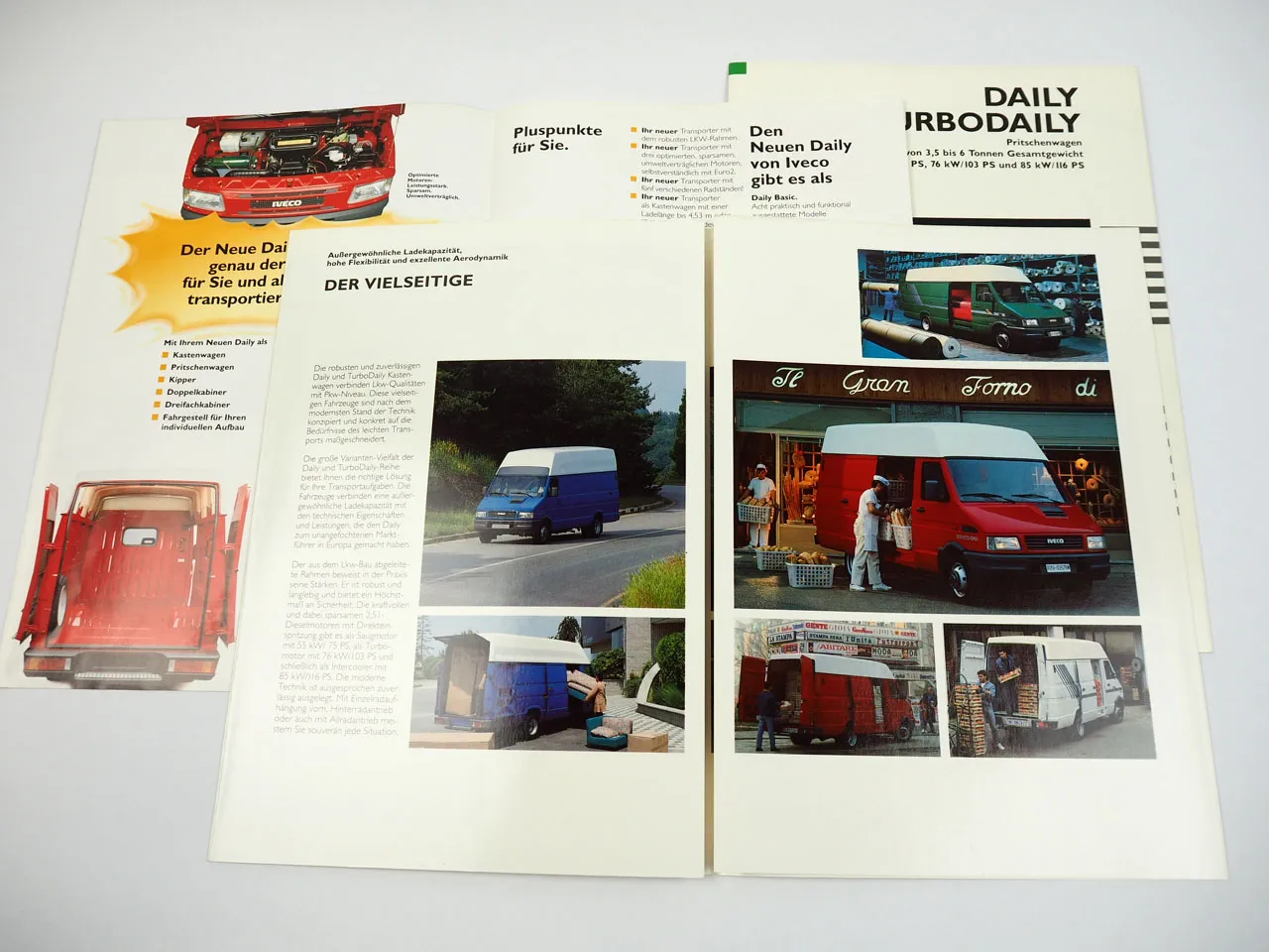 Iveco Daily TurboDaily Kastenwagen Pritschenwagen 3x Prospekt 1990er Jahre