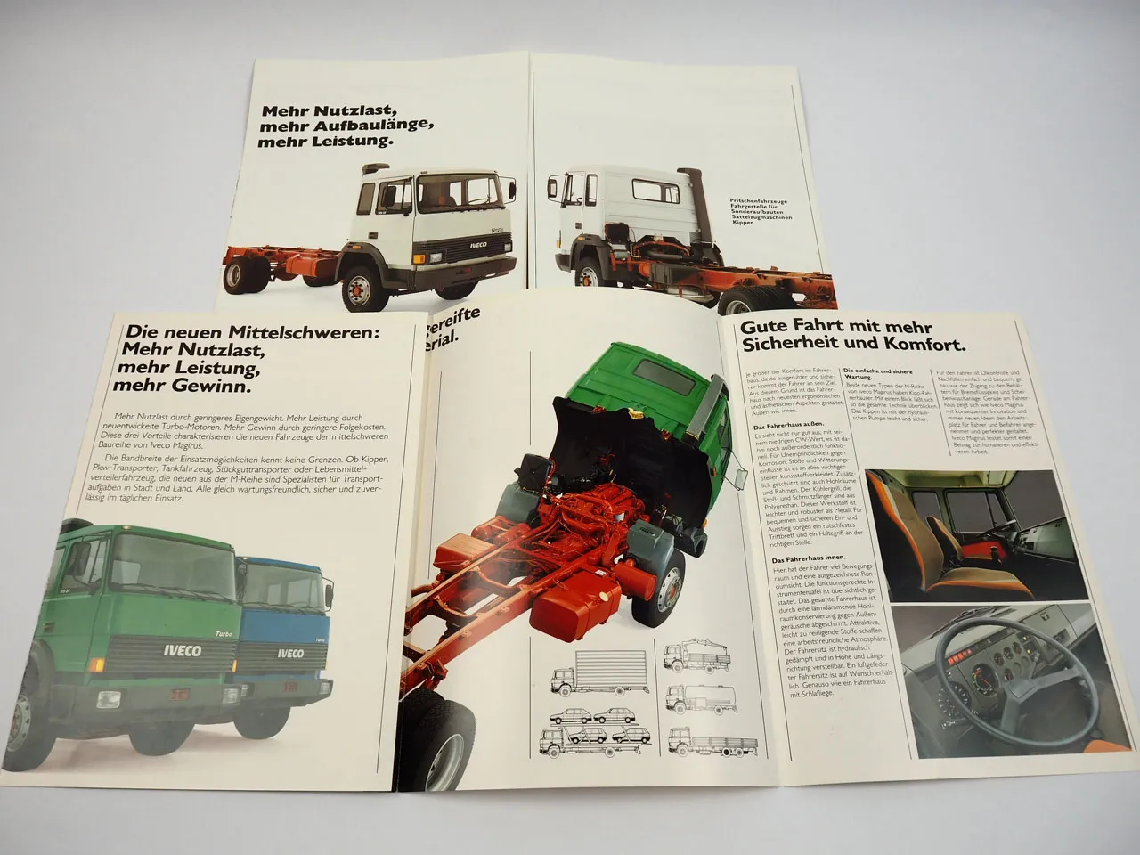 Iveco Magirus 175.17 175.24 M-Reihe LKW 2x Prospekt 1980er Jahre