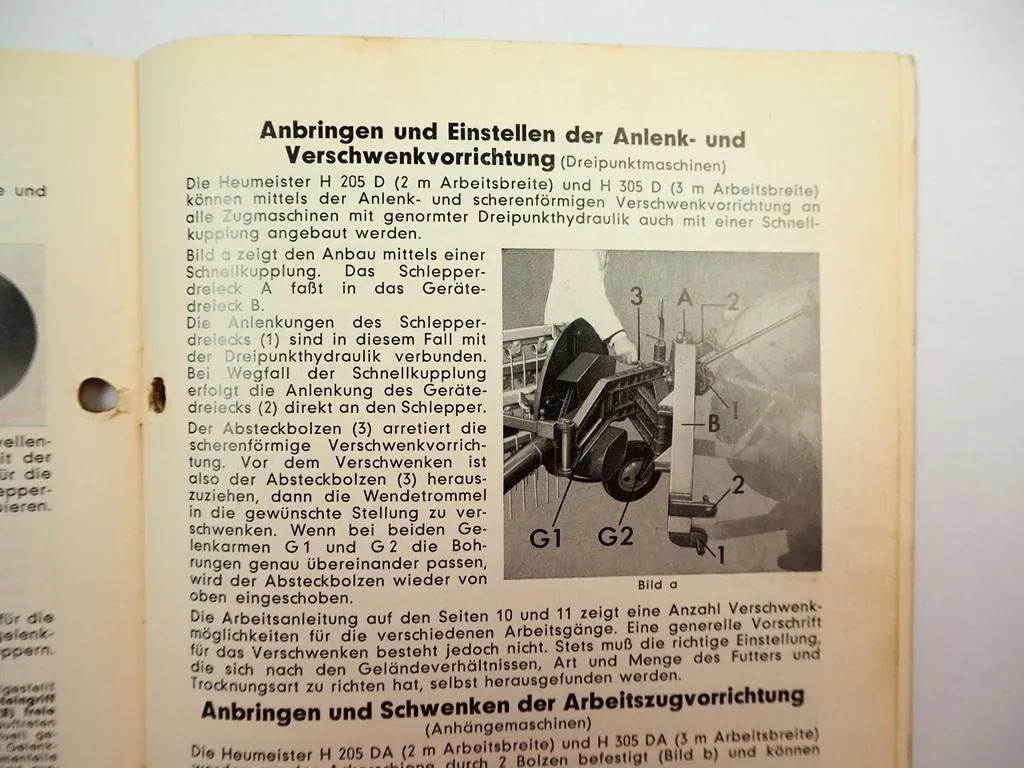 JAB Braun H 205 305 D DA Heumeister Betriebsanleitung Ersatzteilliste 1966